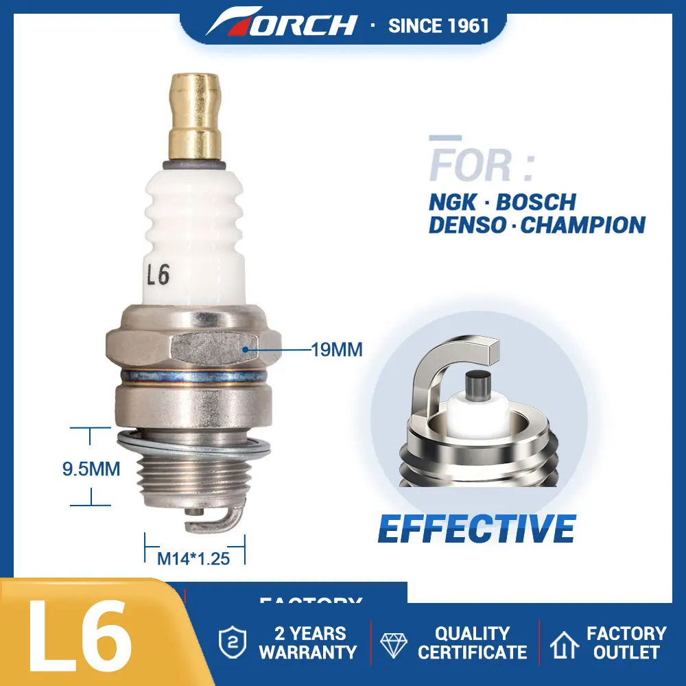 

Candle BM6A Spark Plug Replacement Torch L6 Standard Spark Plug Small Engine for Chainsaw Lawn Mower Strimmer M7/L7T/CJ8/1560
