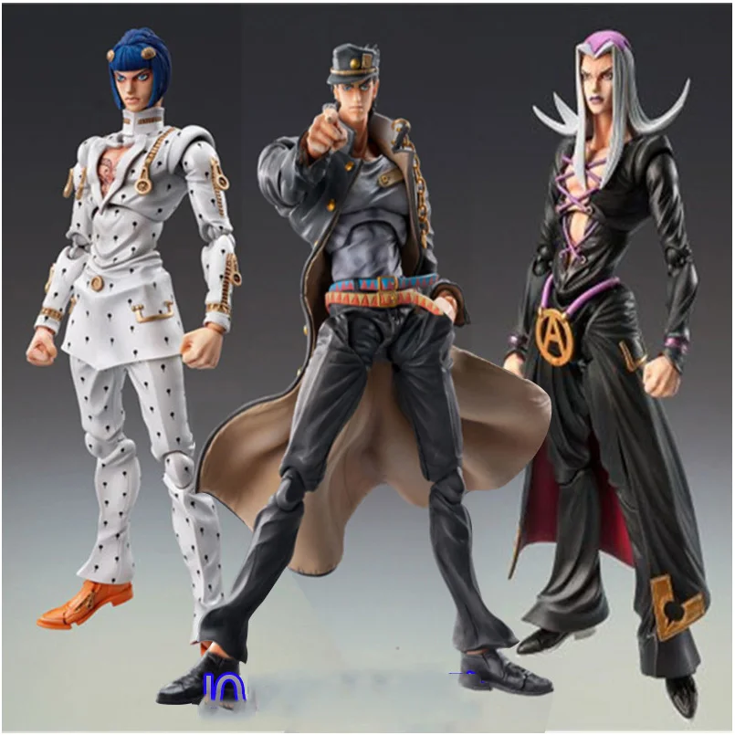 

32cm japanese anime Movable Kujo Jotaro Bruno Bucciarati Leone Abbacchio PVC action figure toys collectible model toys kid gift