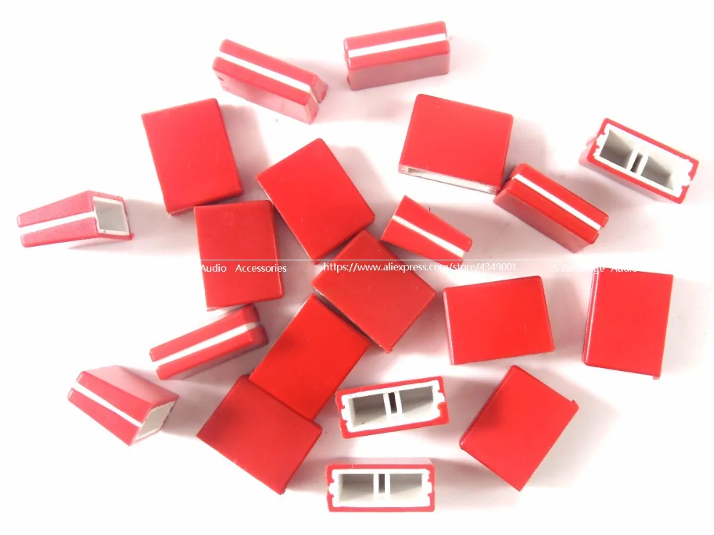 22 Pz/Lotto Canale Crossfader Potenziometro Fader Cap Manopola Per Pioneer Djm-250 350 400 600 700 800 Mixer Colore Rosso
