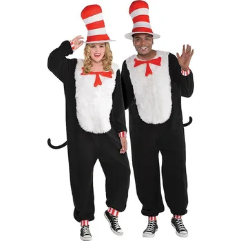 

2019coscos Halloween Day Lady Men's Couple Set Cosplay Animal Play Black Cat One Piece Party Stage Performance Costume