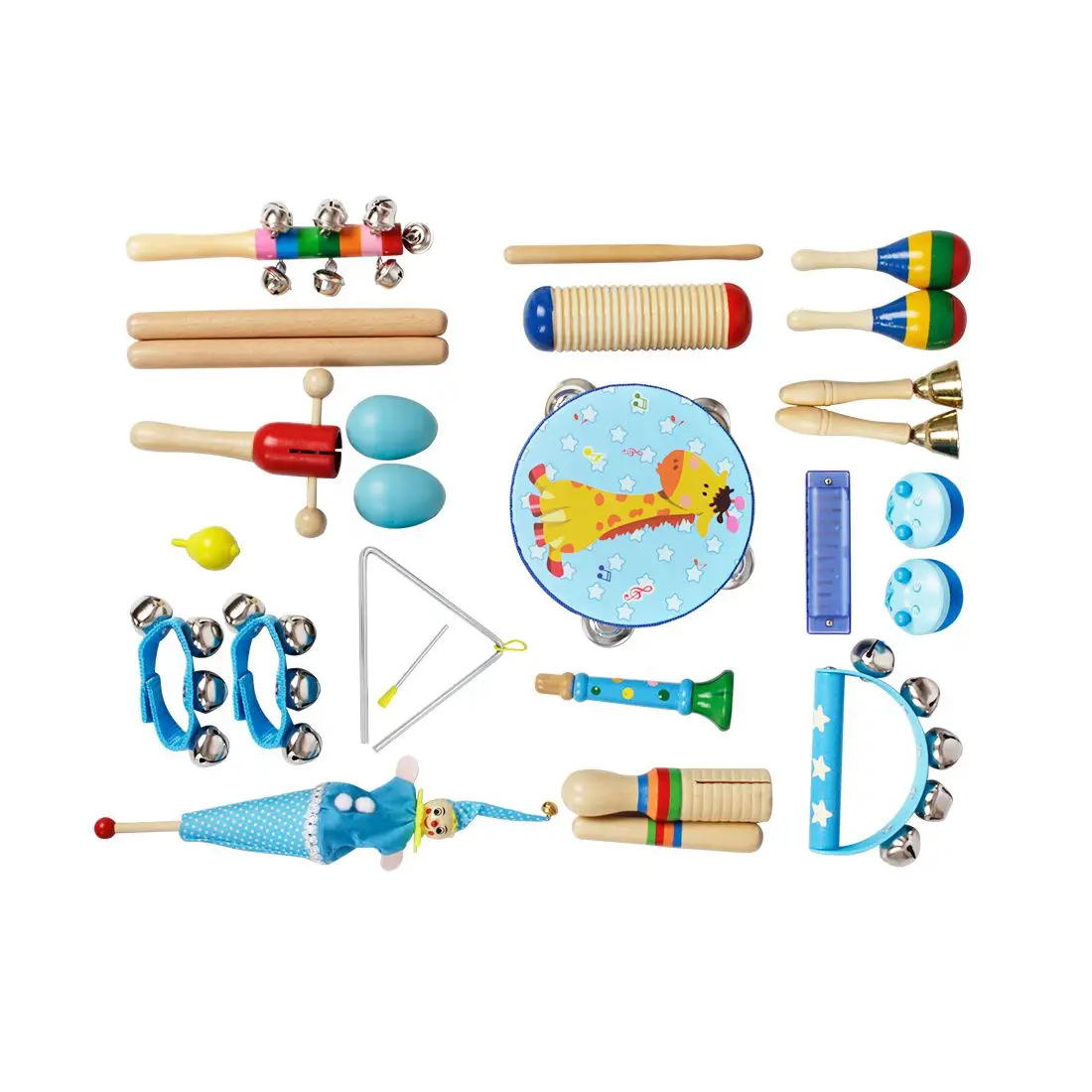 

Hot 22pce/set Musical Instruments Set Children Early Childhood Music Percussion Toy Combination Kindergarten Teaching Aids