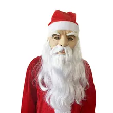 

White Hair Beard Glasses Santa Mask Headgear Two Thousand And Twenty-one Grandpa Latex Mask Old Man Performance Props