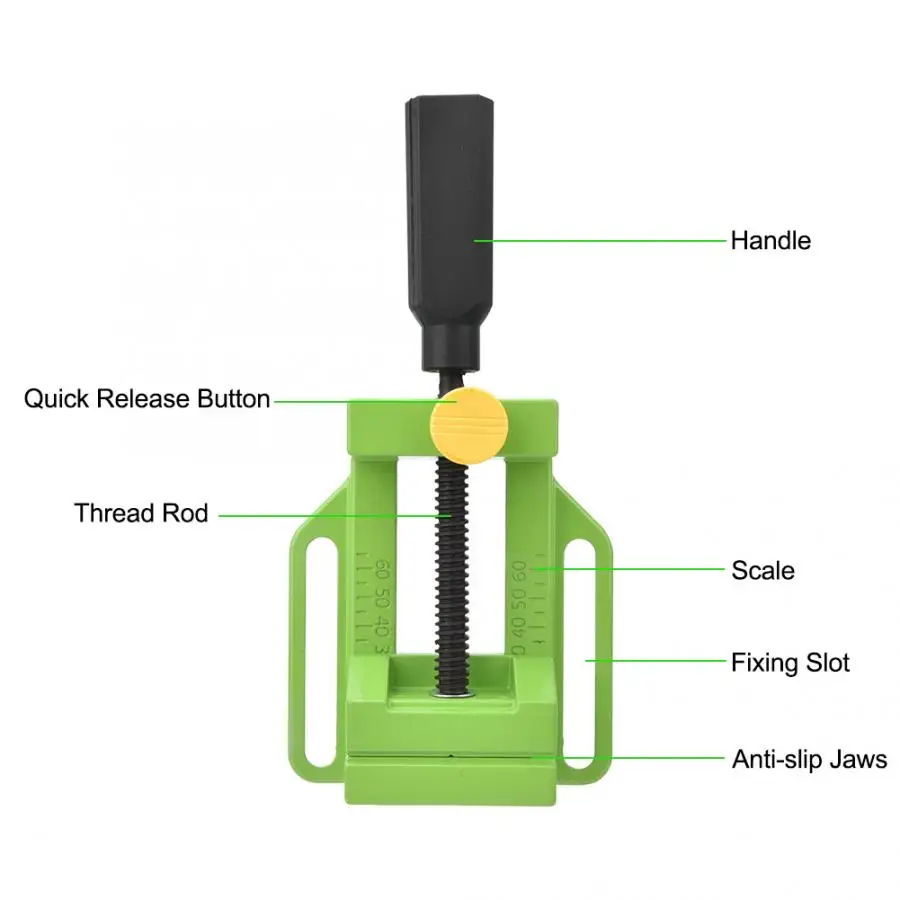 2.5 Inch Aluminum Alloy Mini Flat Clamp Accuracy Bench Vise Drill Press Vice Fixture Flat Table Clamp