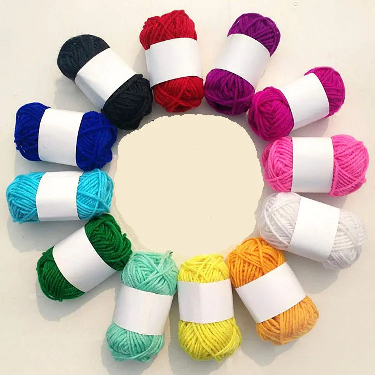 

12pcs/box 10g/ball wool slippers line hook shoes acrylic line crochet hooks slippers line children DIY handmade materials