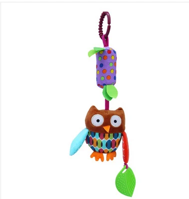 Детские игрушки, подвесная погремушка, скрипучий, развивающая игрушка для новорожденных, детская коляска, автомобильное сиденье, кроватка для путешествий, плюшевое животное, ветер - Цвет: Owl