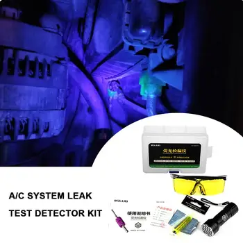 

Car Air Conditioning A C System Leak Test Detector Kit LED UV Flashlight Protective Glasses Air Conditioning Repair Tool