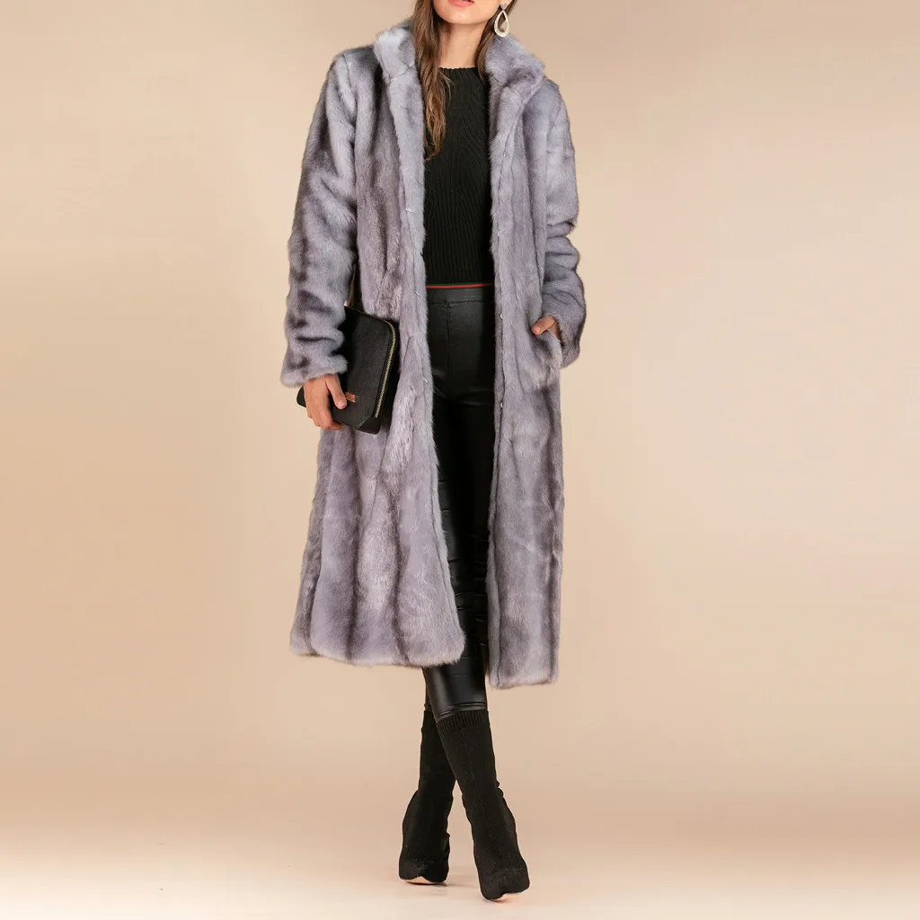 

JAYCOSIN Woman winter coats 2019 Warm Faux Fur Coat Parka women's Jacket Long Trench cardigan hooded Tops down jacket 824