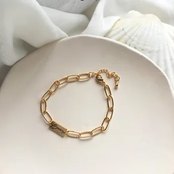 

Fashion and Personality Chain Style Metal Texture European and American Style Simple Street Snap Hip Hop Sense Design Bracelets