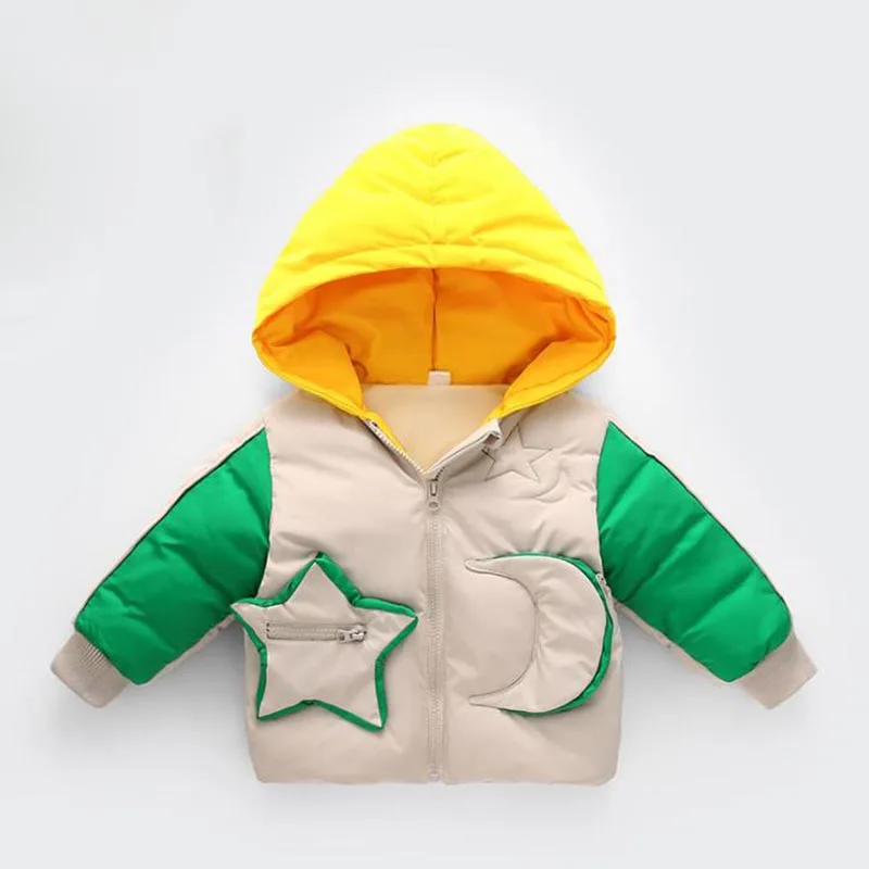 Пуховое пальто с капюшоном для новорожденных; плотная теплая зимняя куртка; Детское пальто для мальчиков и девочек