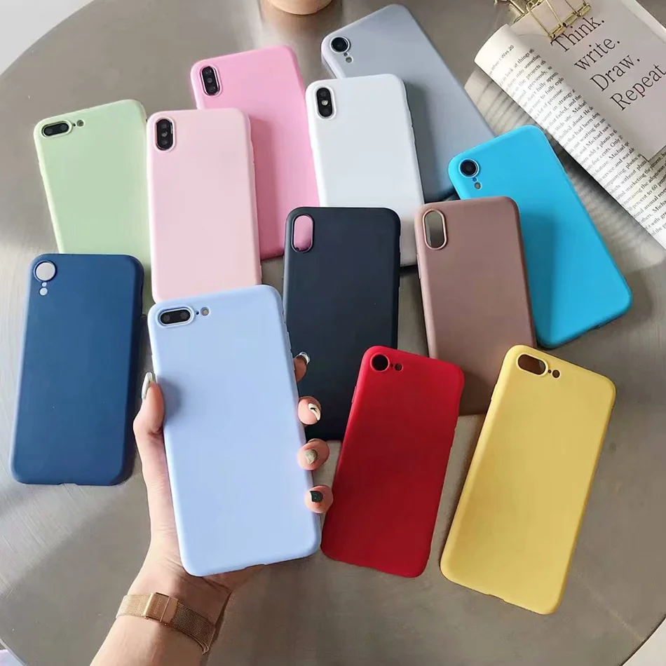For iPhone XR 11 Pro 8 X XS Max 7 Plus Matte Candy Gel Case Ultra Slim Soft Silicone Cover 6 6s |