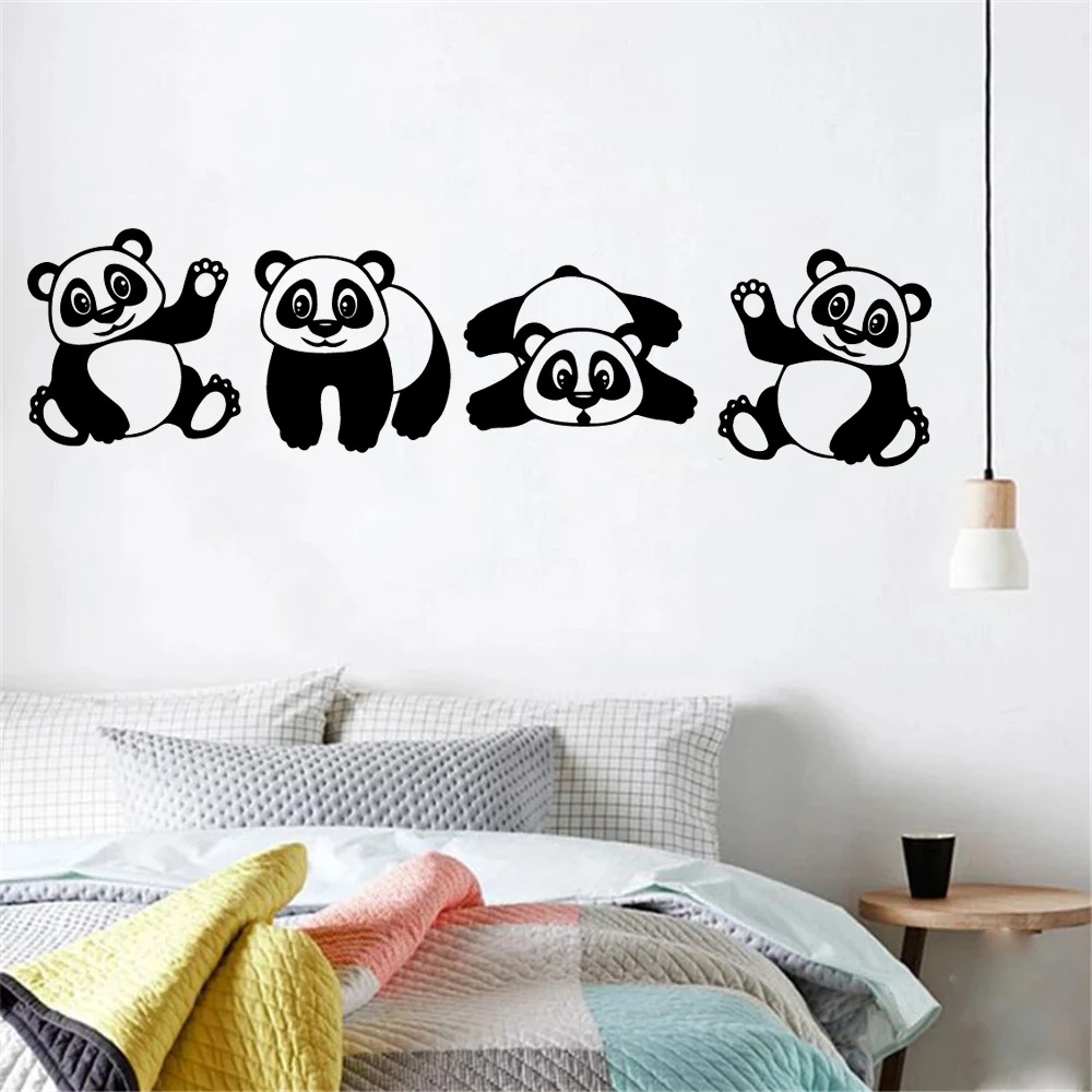 

Cartoon Panda Wall Stickers Vinyl Wall Decor For Kids Room Baby Room Decoration Removable Decals stickers muraux wallstickers