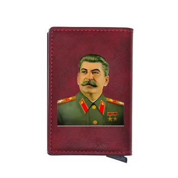 

Classic Hero of the Soviet Union Stalin Digital Printing Leather Card Holder Wallet RFID Blocking CCCP Men Women Short Purse