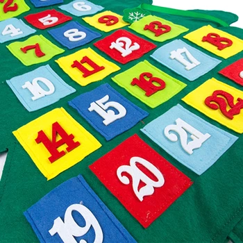 

Christmas Advent Countdown Wall Calendar with 24 Pockets Home Xmas Tree Hanging 91AD