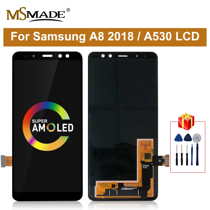 Сменный экран Super AMOLED для Samsung Galaxy A8 2018 A530 ЖК дисплей с дигитайзером сенсорного экрана в сборе A530f A530N|Экраны