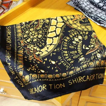

Giraffe Scarf 70*70cm Pure Twill Silk Scarves Headband Belt Hand Rolled Edges