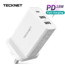 TeckNet 18 Вт USB PD зарядное устройство, адаптер, быстрая зарядка, настенное зарядное устройство, портативное зарядное устройство для iPhone, samsung, Galaxy Note 10
