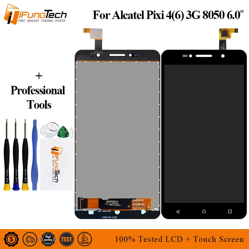 For Alcatel Pixi 4 (6) 3G OT-8050D OT8050 8050D 8050 LCD Display With Touch Screen Digitizer Assemblely IN Stock | Мобильные