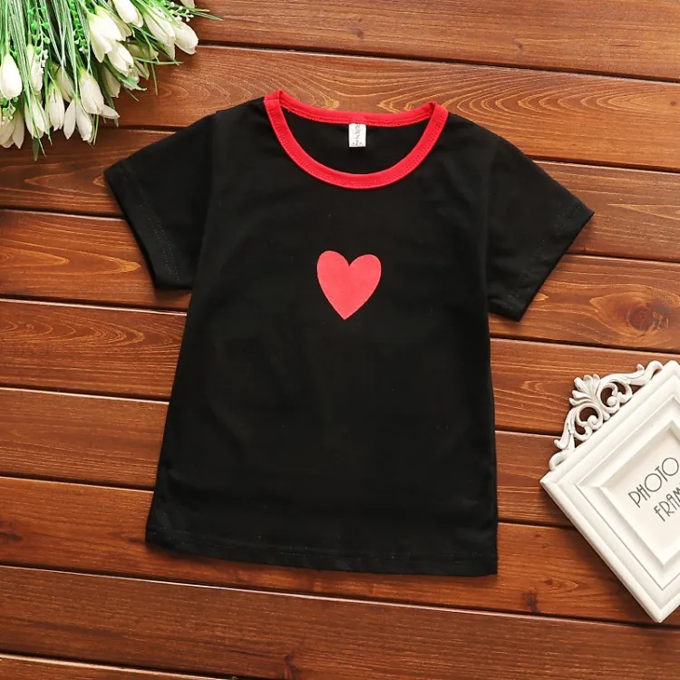 

T-shirt Parent-Child Cartoon Printed Pattern Pure Plain T-shirt Lovely Leisure Basic T-shirt Summer Interesting Shirt Parent-Chi