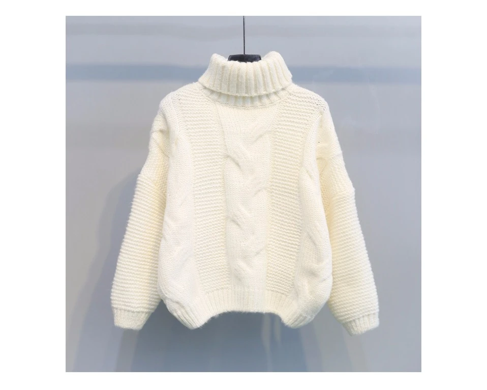 Womens Sweaters Turtleneck Sweater Women Autumn Winter Casual Short Sweater Knitted Pullovers Sweater Female Pull Femme