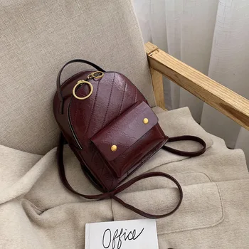 

New Women Mini Small Backpack Soft Pu Leather Girls College Wind Shoulder Bag Fashion Red Retro Leisure Travel Rucksack