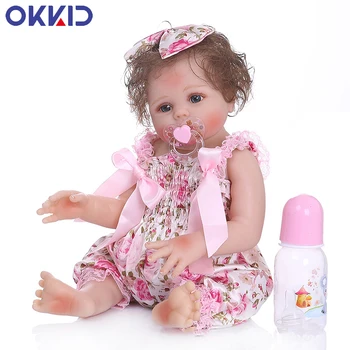 

OKKID Popular Reborn Toddler Baby Dolls 48cm Full Body Silicone Reborn Bebe Doll For Girls Soft Touch Bonecas Toys Xmas Gifts