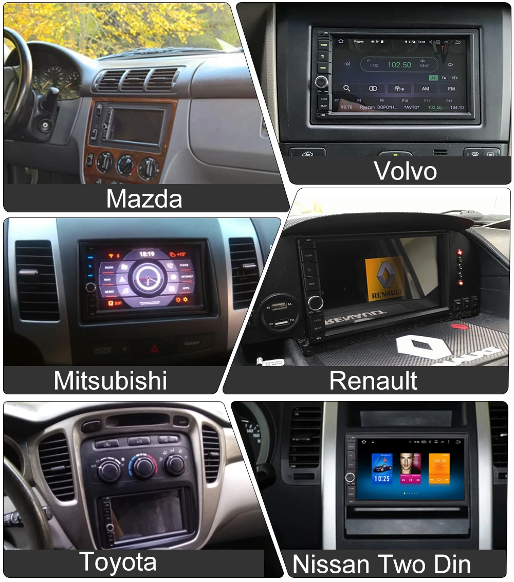 " HD цифровой емкостный сенсорный экран автомобильный Радио Универсальный 2 din Android 9,0 Восьмиядерный 4 Гб ОЗУ 32 Гб ПЗУ для автомобиля Nissan аудио стерео