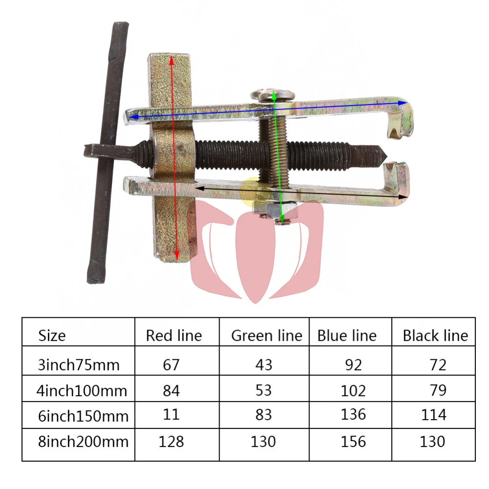 Car Two Jaw Gear Pulley Bearing Puller Black Gear Puller Installation Remover Hand Tool 3" 4" 6" 8"Small Leg Large Mechanics