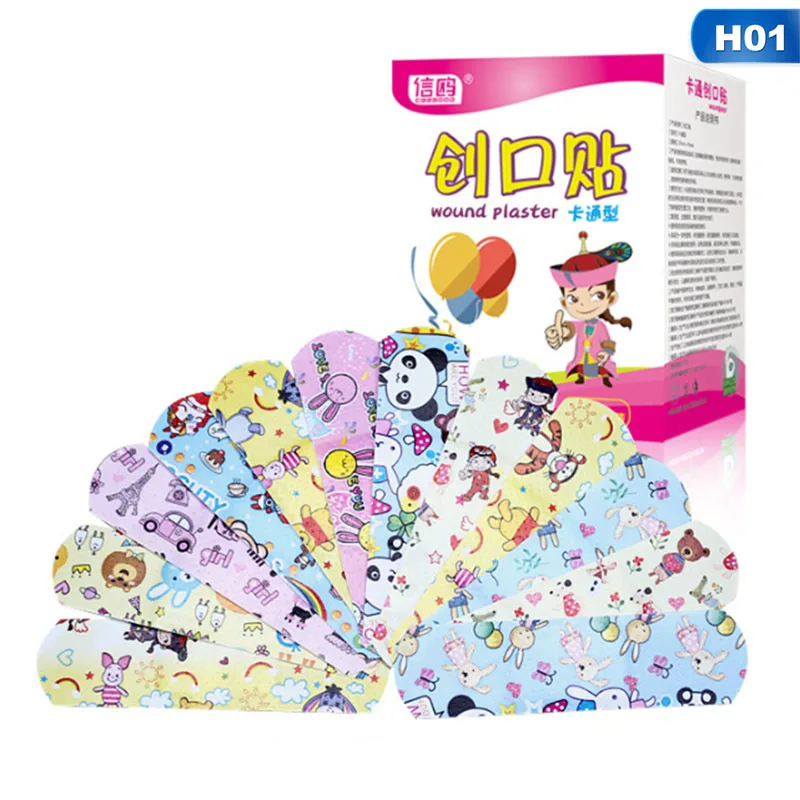 

120PCs Waterproof Breathable Cute Cartoon Band Aid Hemostasis Adhesive Bandages First Aid Emergency Kit For Kids Children