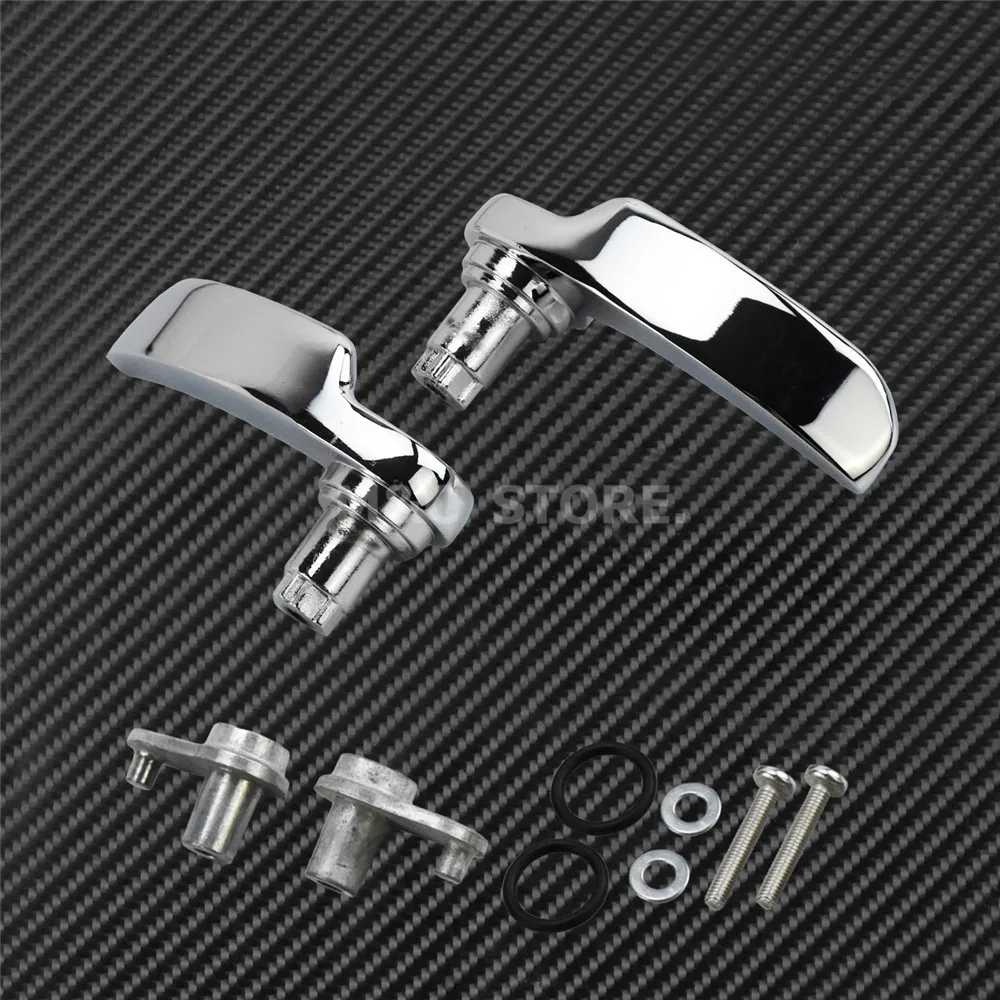 chrome lid lifter Мотоциклетная седельная сумка с крышкой для Harley Touring Road King Electra Glide Street Glide FLHR FLTRX FLHX 14-19 с жесткими сумками - Цвет: chrome lid lifter