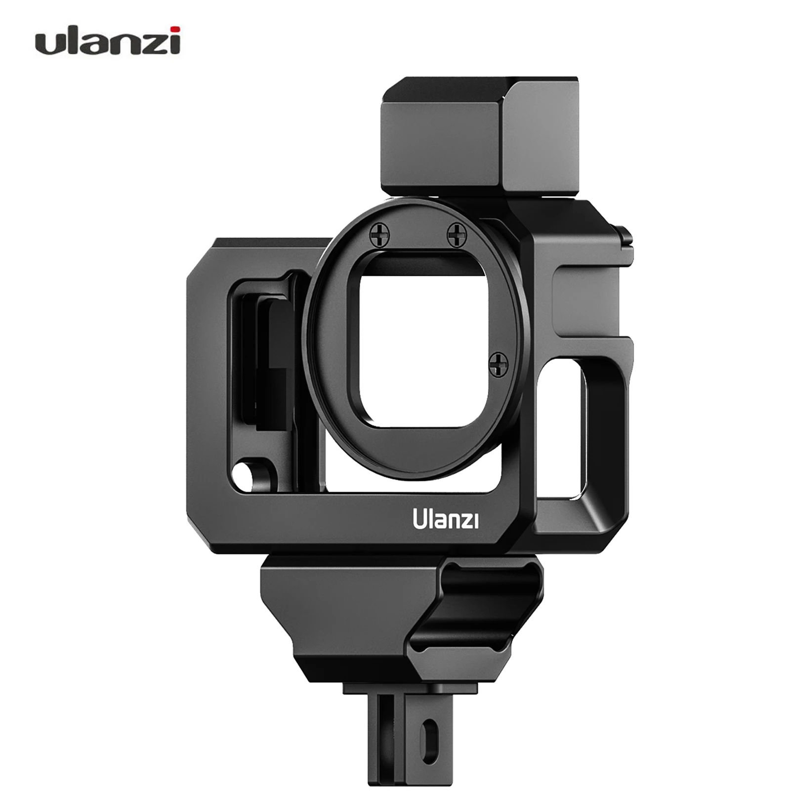 Ulanzi G9-5 Action Vlog Camera Cage Metal Protective Housing with Dual Cold Shoe Mount 52mm Filter Adapter for GoPro Hero 9