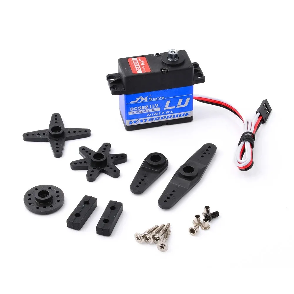 JX Servo DC5821LV 21.8KG Full Waterproof Digital Servo for RC Car Crawler T Servo JX Waterproof 21 Kg&frasl;0.16 Sec @ 6.0V Aluminum Case Digital pour  Crawler \u0026 Buggy V2 - JX&frasl;DC5821LV-V2