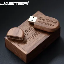 JASTER Деревянный USB 2,0 с коробкой usb флеш-накопитель лазерная гравировка ручка-накопитель 4 ГБ 8 ГБ 16 ГБ 32 ГБ 64 ГБ Флешка для фотографии