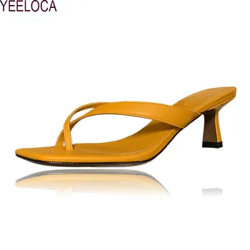 

New women's high heels slippers sandals 2020 summer slides shoes ladies casual flip flop sandals heel 5.5 cm high quality