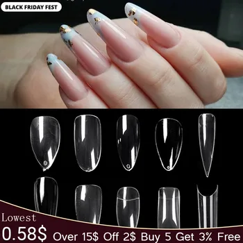 

50/100/120 Pcs/Box Quick Building Tips Full Cover Fake Nails Models Nail Forms Finger Extension Nail Art UV Extend Gel Tool