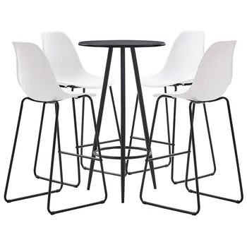 

Bistro Table,Home 5 Pcs Bar Sets 4 Tall Chairs and 1 Counter Height Outdoor, Patio Bar Set Bar Stools For Living Room,Bar,Office