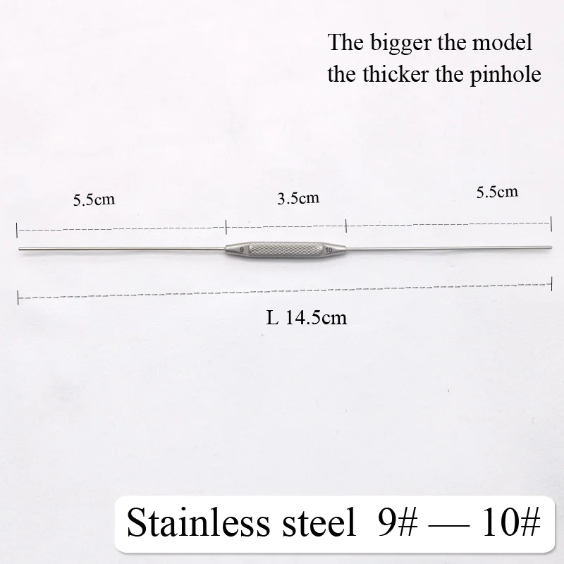 Офтальмологический инструмент для микрохирургии орошение молочного прохода зонд с двойной головкой лакримальный прохождение зонд дноуглубительная игла - Цвет: 9-10