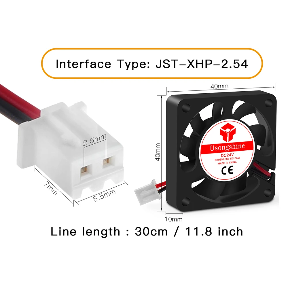 4010 охлаждающий вентилятор 12 В 24 в 2 контакта с Dupont проволока бесщеточный 40*40*10 Охлаждающие вентиляторы часть тихий DC 40 м охладитель радиато 3D принтеры запчасти - Цвет: 24V 4010