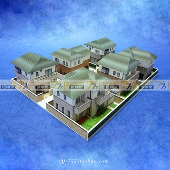 

1:150 1:100 Japanese Architectural Scene 38 Villa Houses 6 Paper Models Railway Sand Table 3D Paper Model Children Education Toy