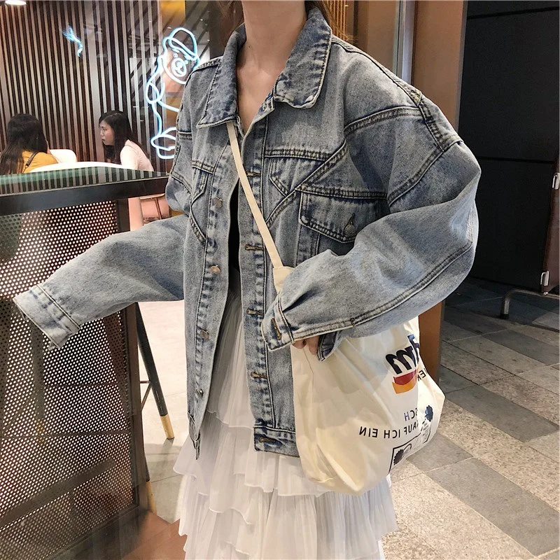

Cowboy Short Jacket Female Spring And Autumn 2019 New Style Korean-style Loose Retro Hong Kong Flavor Tops Fashion INS Versatile