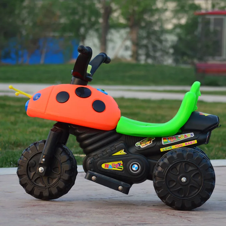 Девять огней beetle Детский Электрический мотоцикл ребенок батарея автомобиль трицикл музыка освещение Прямая с фабрики