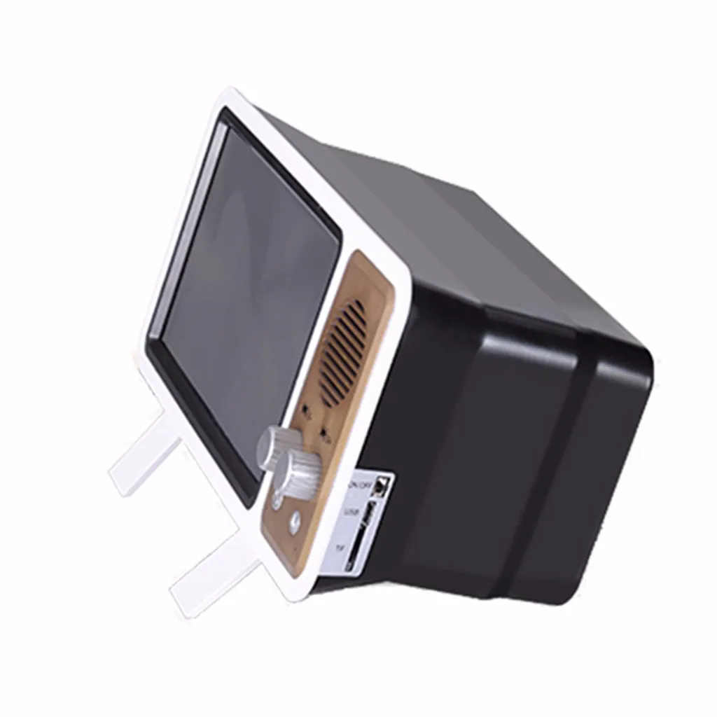 Tragbare Mini-Retro-TV geformte drahtlose Bluetooth-Lautsprecher Handyhalter 