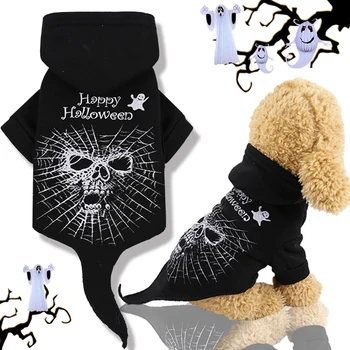 

Dog clothes Halloween funny black skeletons scary decorations cat clothes pet clothes autumn and winter new feet