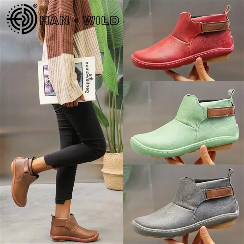 Women Arch Support Ankle Boots Socofy Leather Slip On Booties Women
Side Zipper Winter Short Boots Vintage Casual Shoes Female