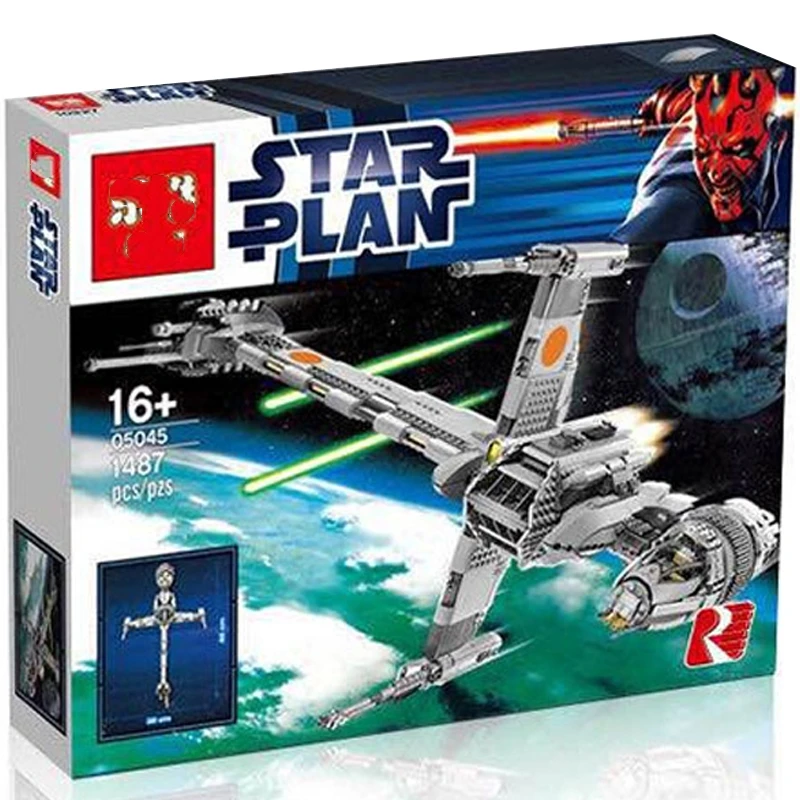 

05045 Lepinblocks B Wing Starfighter Compatible with wars legoset 10227 Star Building Blocks Bricks Educational Toys Gift