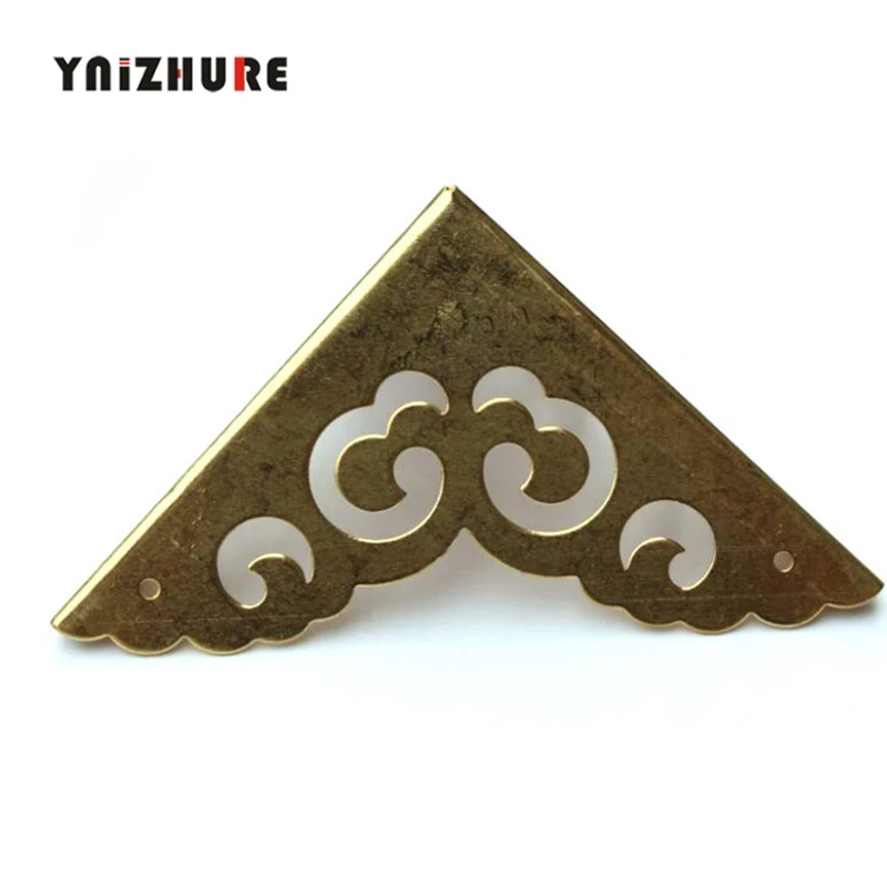 

4pcs 65mm Antique Copper Wrap Angle Corner Furniture Wooden Box Cabinet CopperGusset Cornerr Triangle Angle Code
