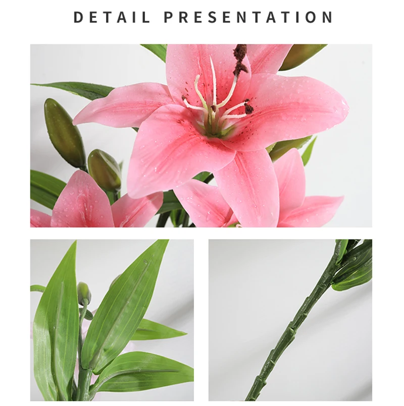 Artificial Flowers Lily Latex High Quality Lilies Beauty Forever