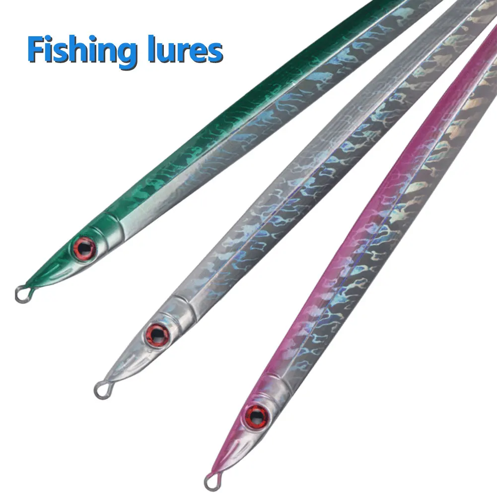 

1 pcs Artificial Metal Fishing Lures Hook Tackle Jigging Bait 3D Eyes Hard Baits Fast Sinking Deepsea Iron Plate Bait