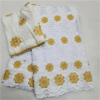 

Wholesale african swiss voile lace fabric with stones white nigerian lace dubai fabric for wedding 5+2yards/lot