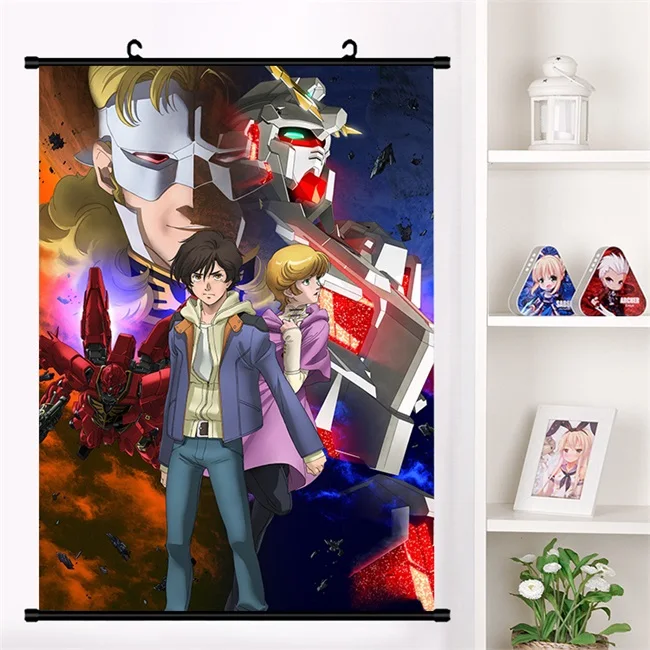 F ; аниме «мобильный костюм Gundam Unicorn UC аниме настенные настенный плакат домашний декор отаку коллекция искусство - Цвет: F