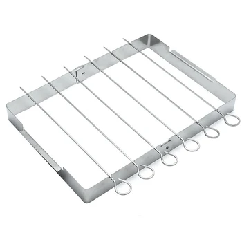 

Stainless Steel Foldable Skewers Kit Simple Barbecue Grill BBQ Outdoor Grill with Barbecue Sign